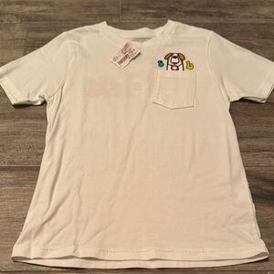 Charming White Kids' Tee with Dog Design